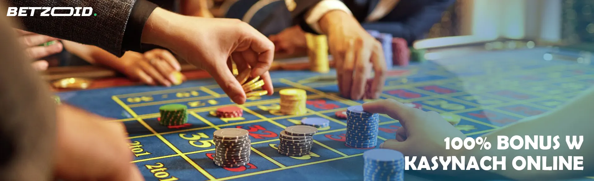 Gracze obstawiają zakłady za pomocą żetonów kasynowych.