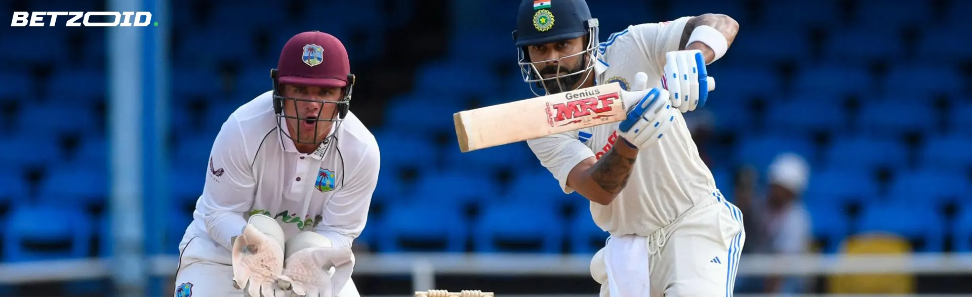 Cricketers in action during the game.