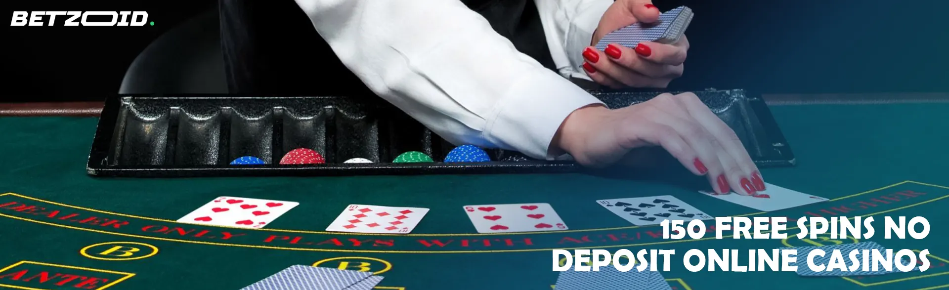 The player lays out the cards on the casino table.