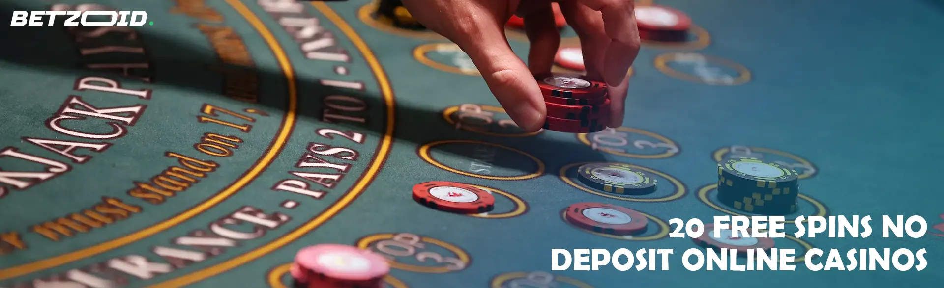 The player places chips on the casino table.