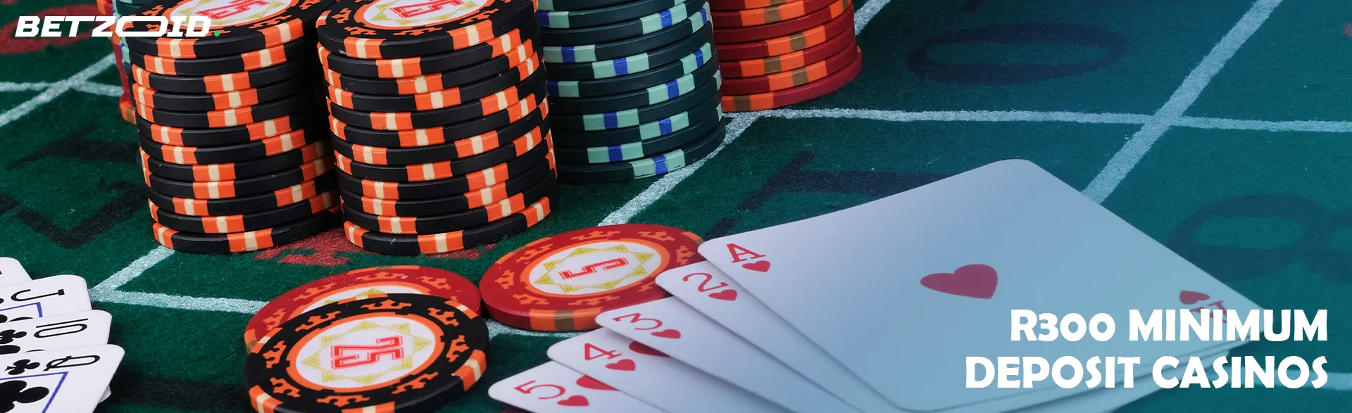 Cards and chips on the casino table.