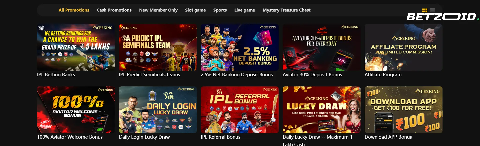 Ace2King bonuses and promotions.