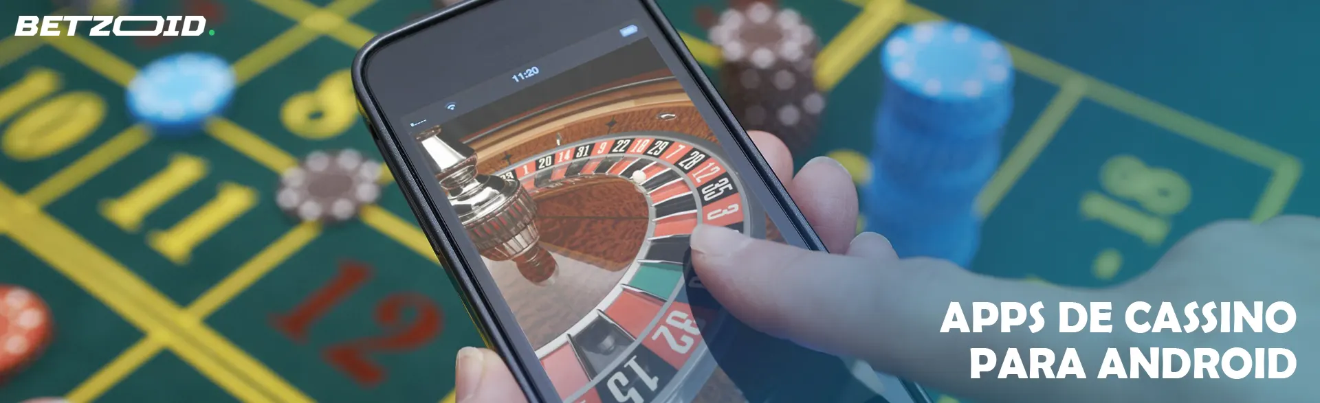 Roleta virtual na tela do smartphone.