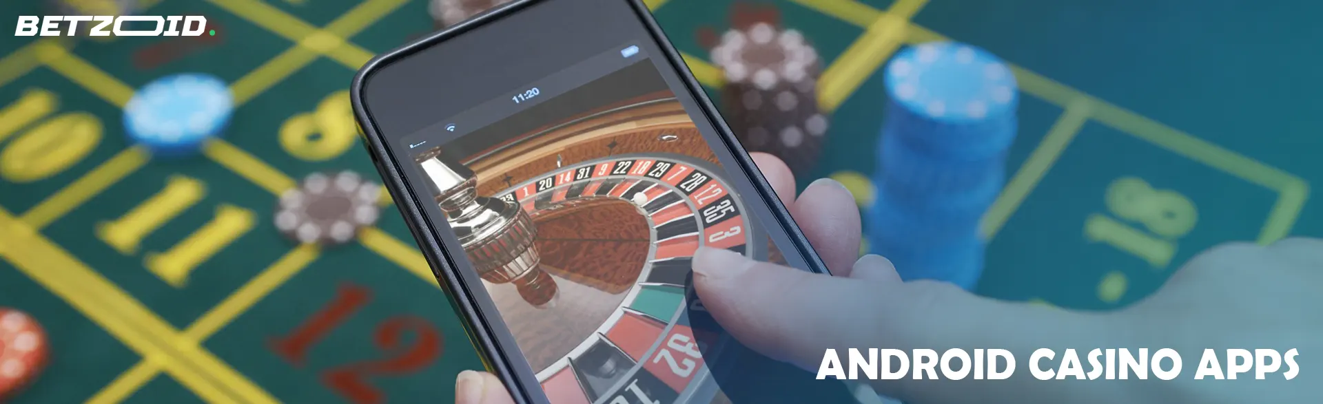 Virtual roulette on the smartphone screen.