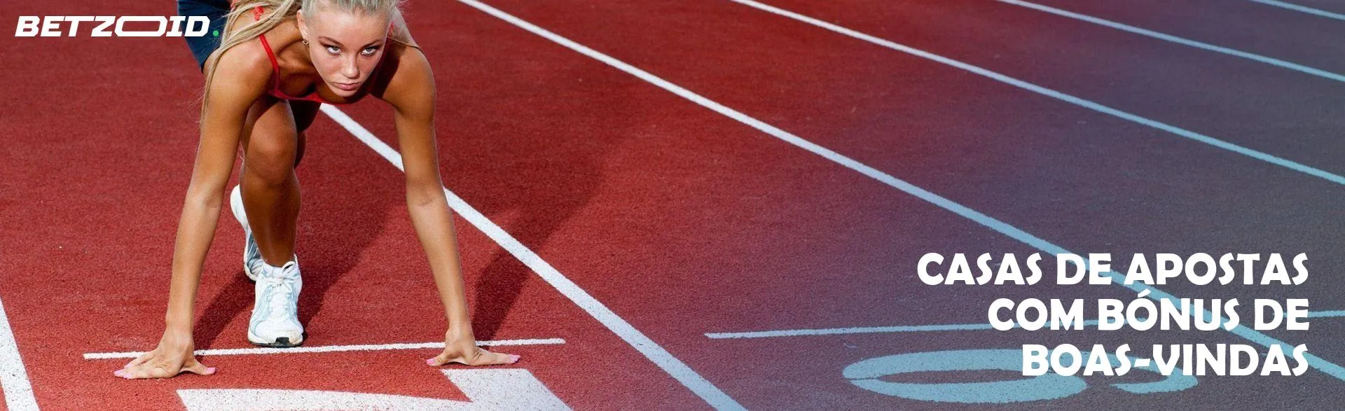 Atleta feminina no início de uma prova.