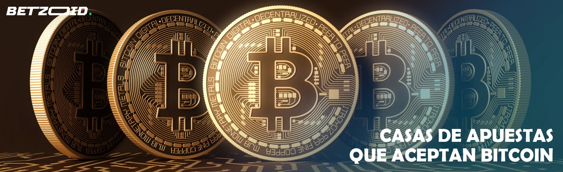 Las monedas de Bitcoin están en fila.