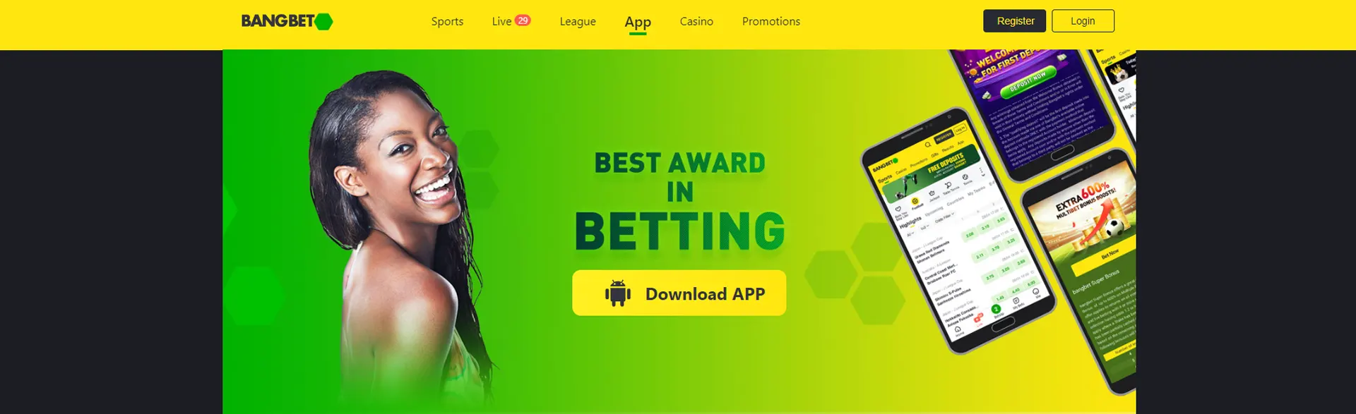 Official app of the bookmaker Bangbet.