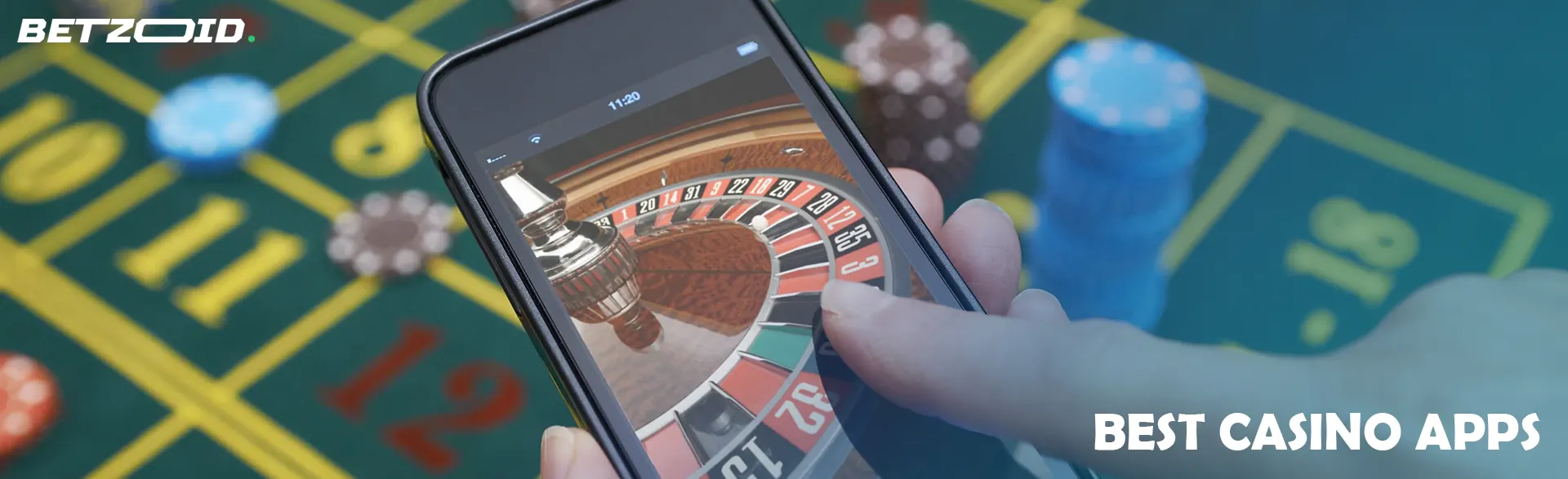 Virtual roulette on the smartphone screen.