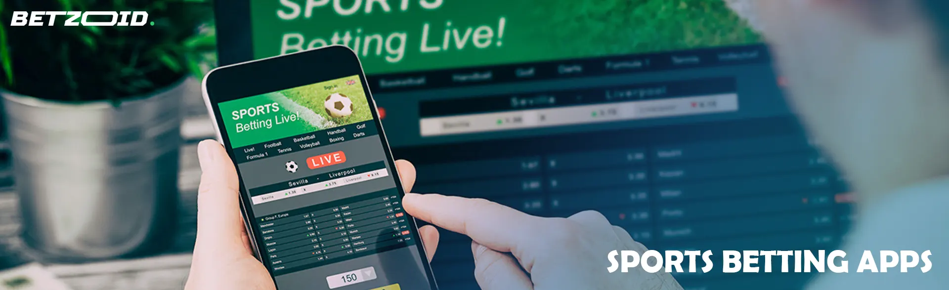 A person makes bets on sports through a mobile application.