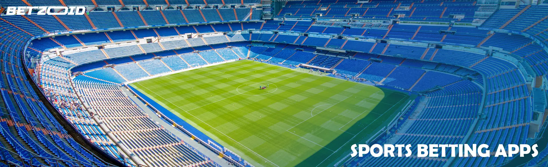 A large empty football stadium.