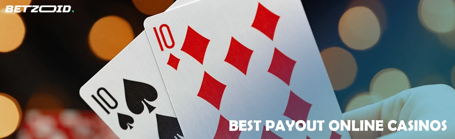 Cards on the background of casino lights.