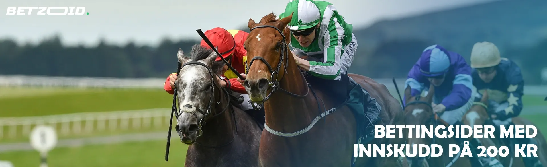 Jockeyer på hester under et løp.