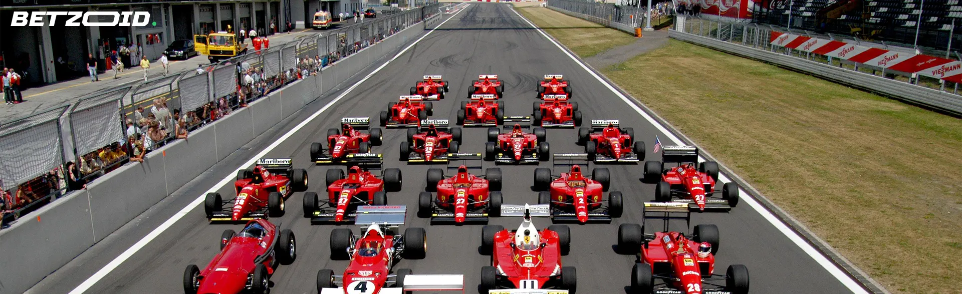 Racing cars on the track.