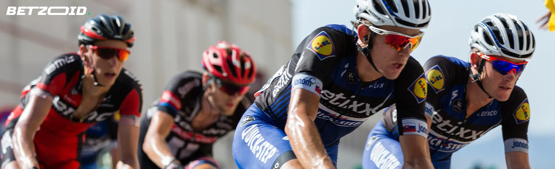 Cyclists on the track during the race.