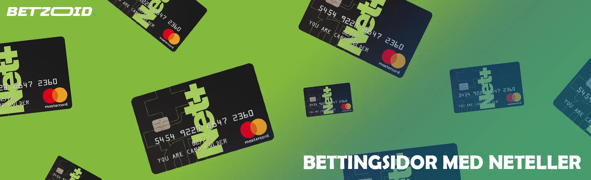Neteller-kort på en grön bakgrund.