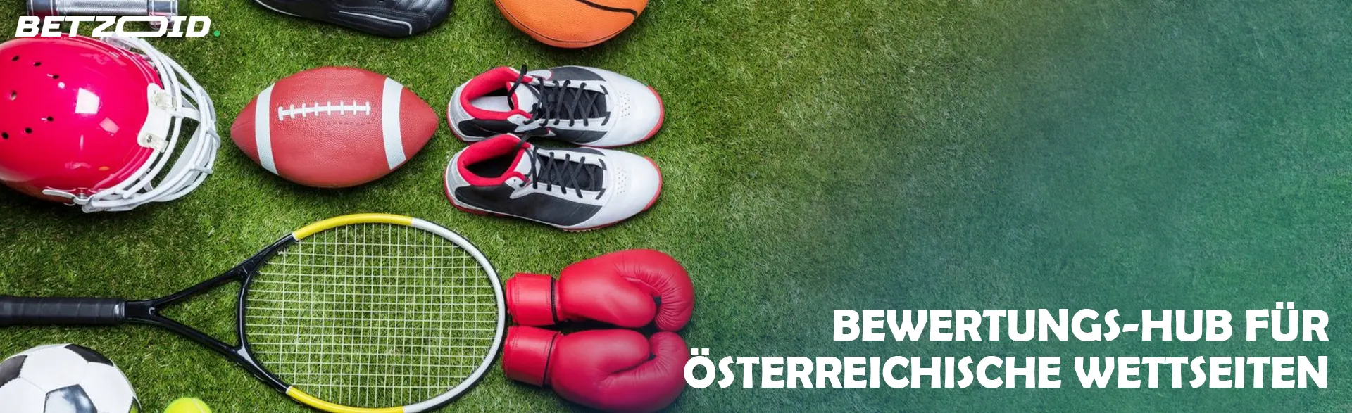 Auf der Wiese liegen verschiedene Sportgeräte.