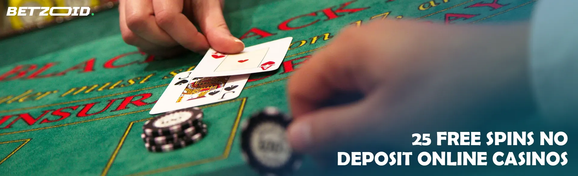 The player lays the cards on the casino table.