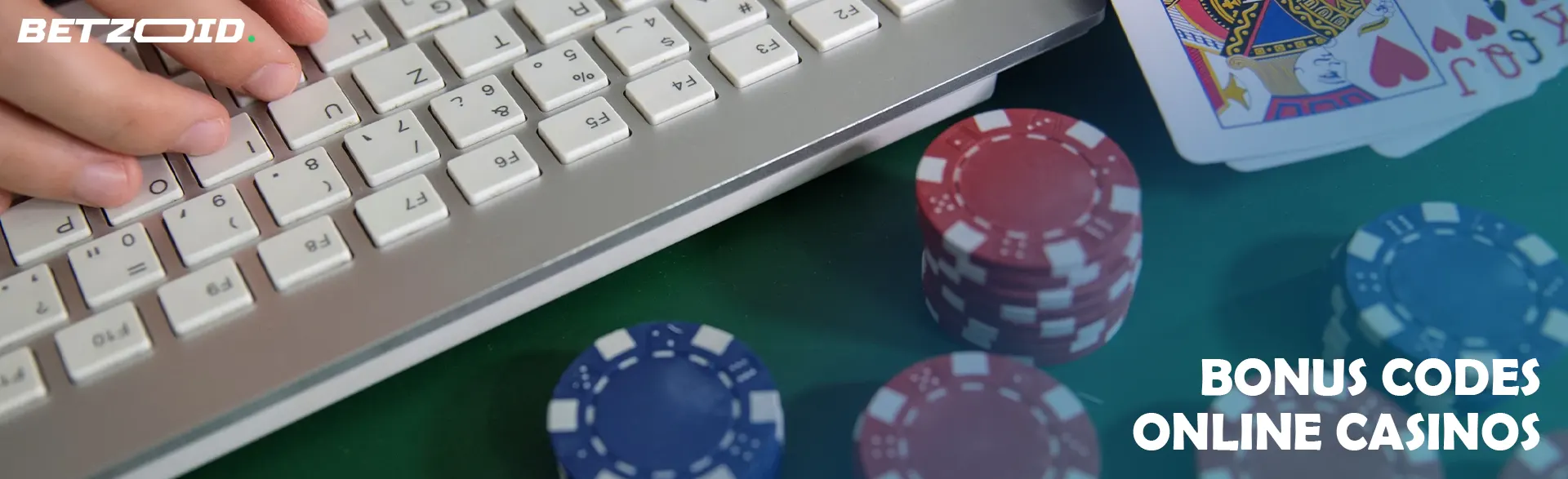 Chips and cards next to the keyboard.