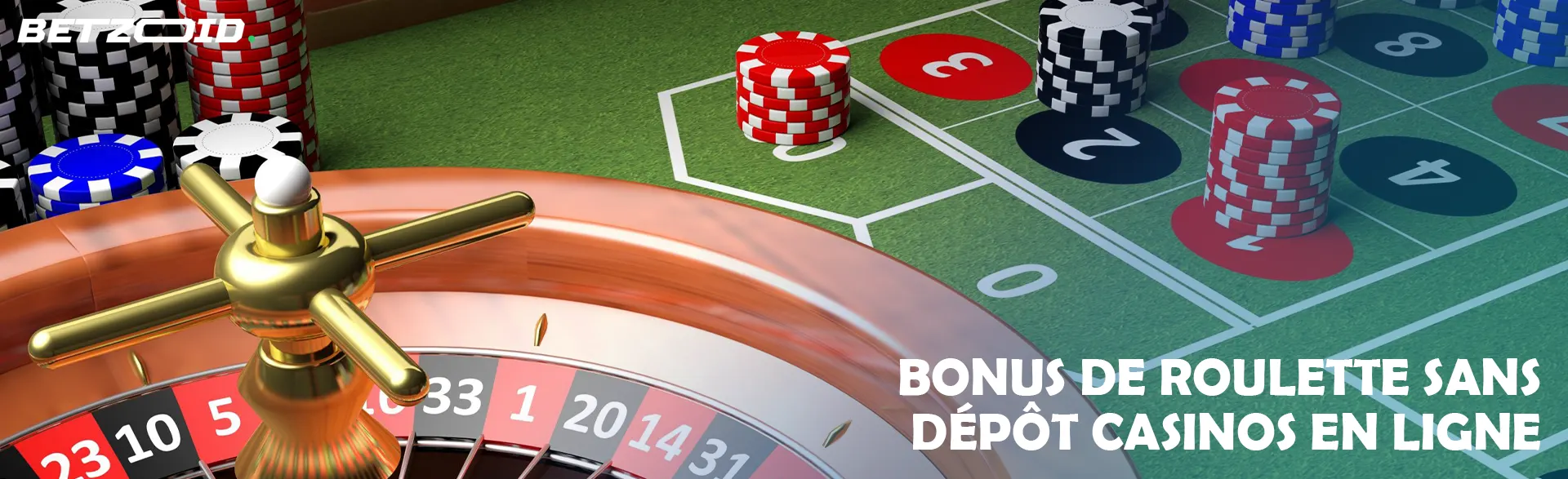 Roue de roulette virtuelle à côté des jetons de casino.