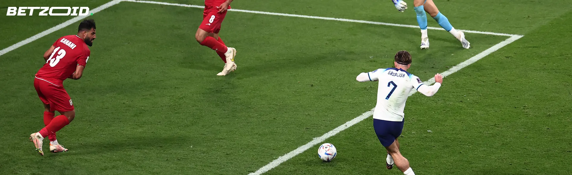 Soccer players in action during a match.