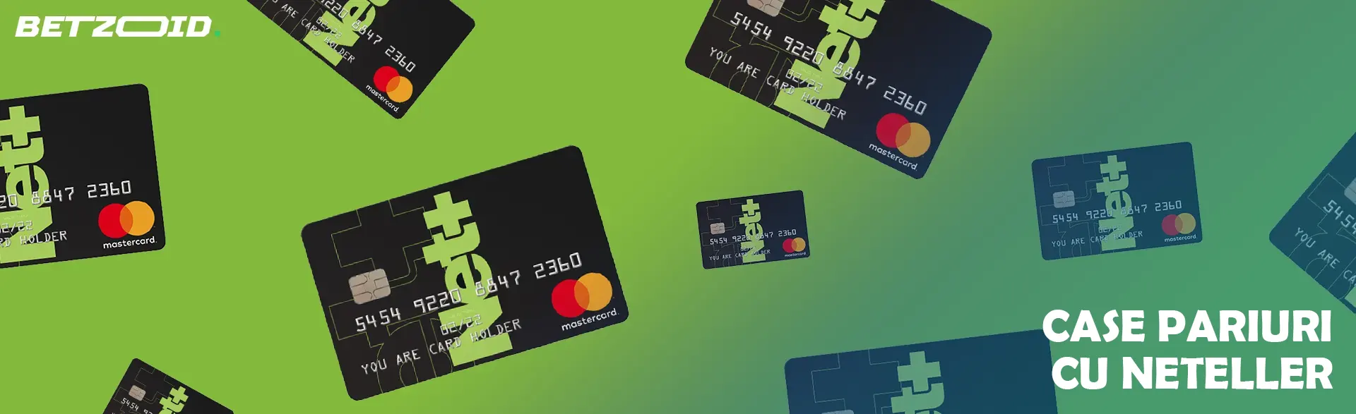 Cărți Neteller pe fond verde.