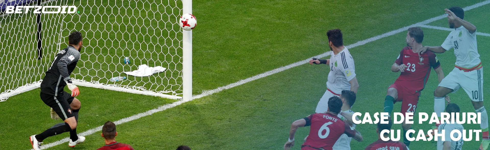 Fotbalişti în acţiune în timpul jocului.