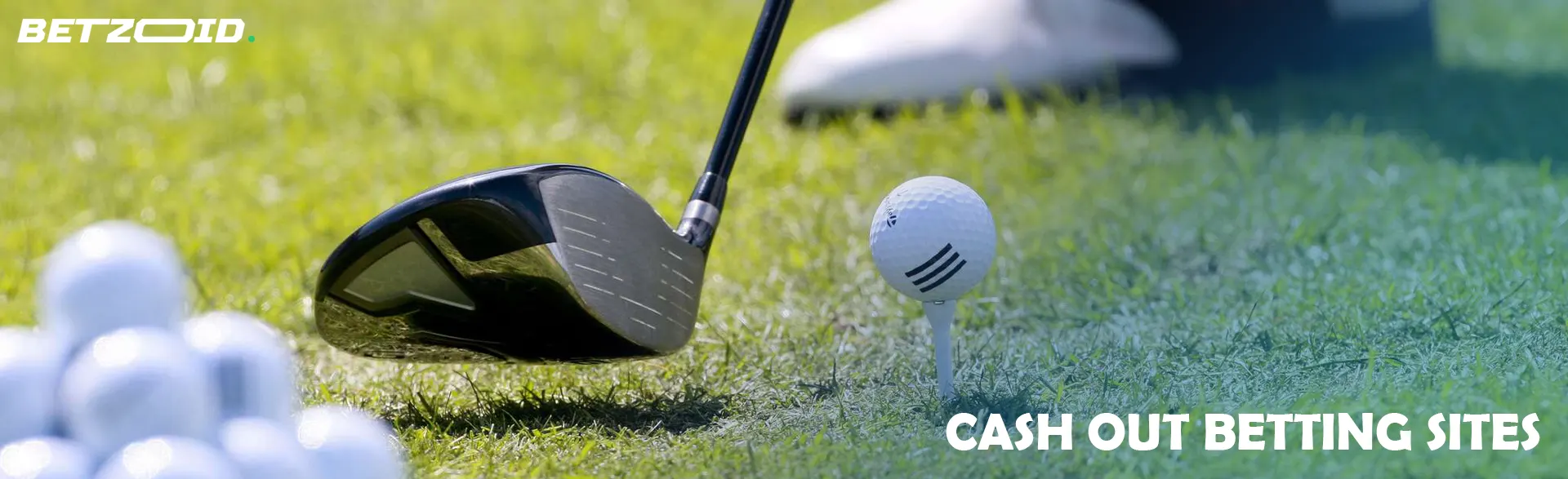 Golf club next to ball before serving.