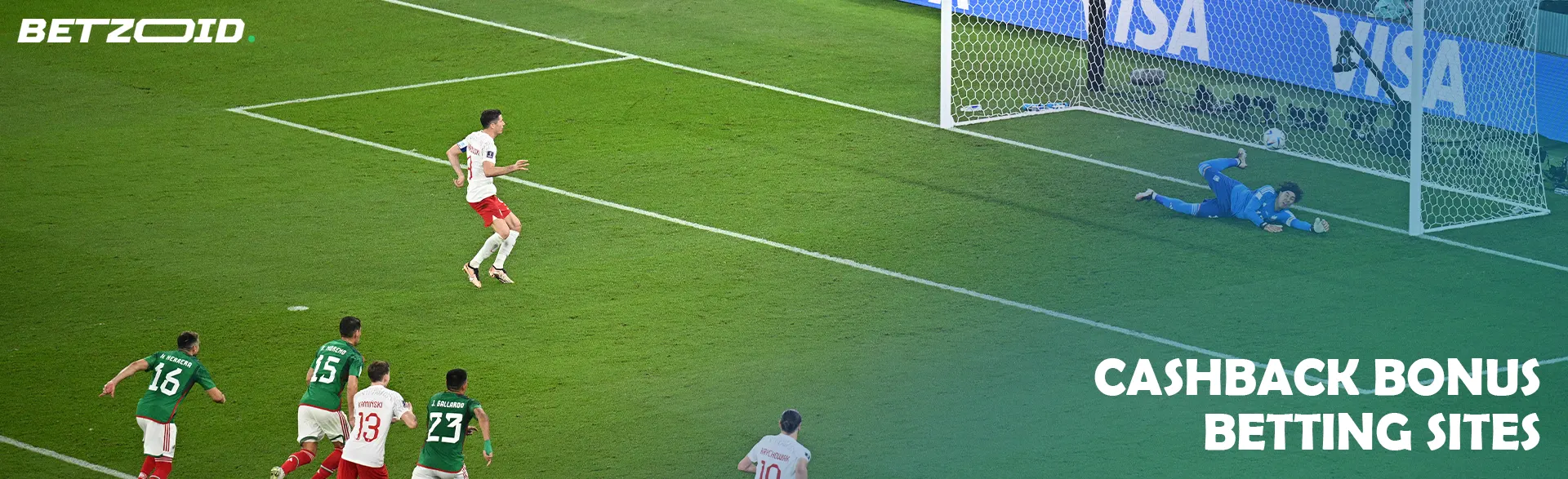 Football players on the field during a match.