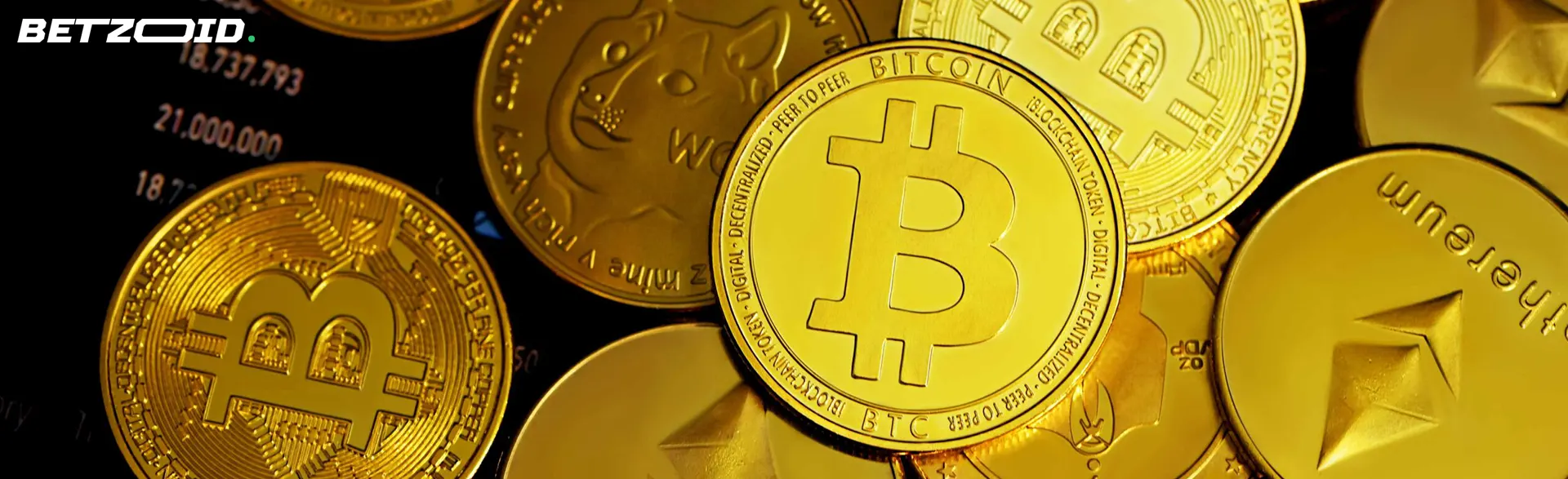 Monedas de diferentes criptomonedas.