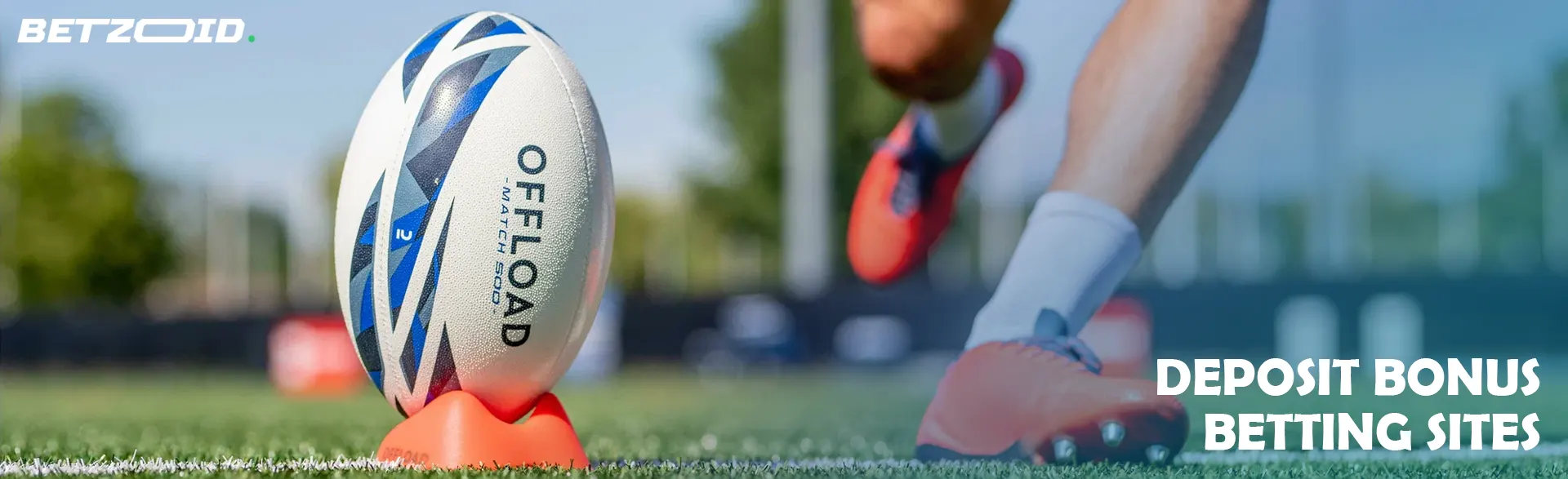 Rugby ball on the starting stand.