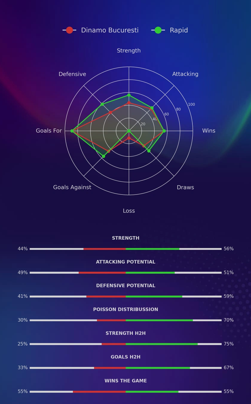 Dinamo Bucuresti - Rapid diagrams