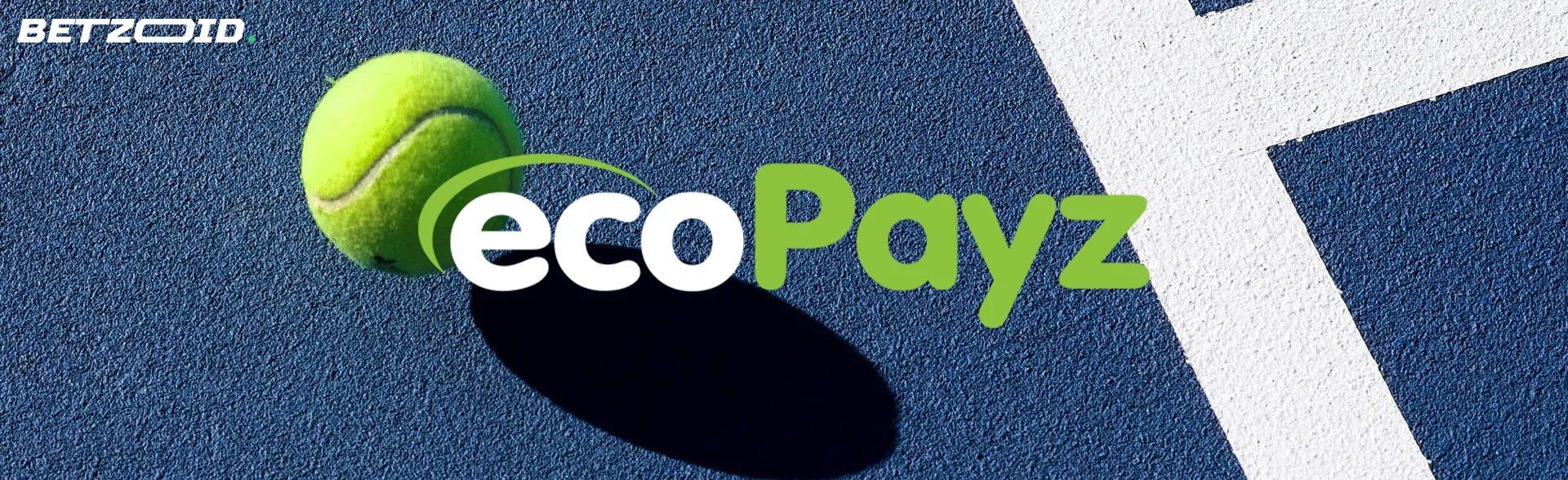 EcoPayz logo on the background of a tennis ball bouncing on the court.