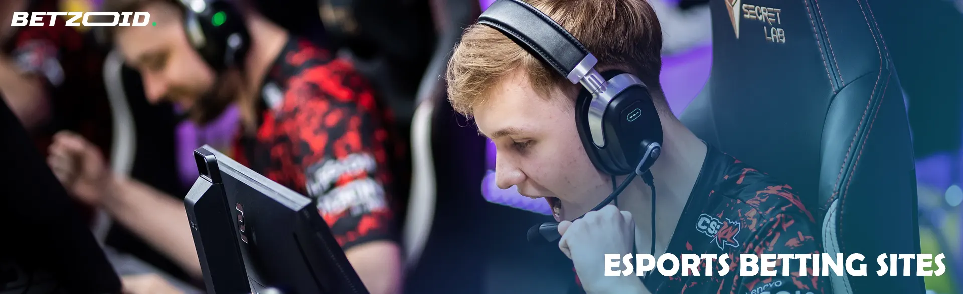 Cyber ​​sportsman during a competition in a video game.