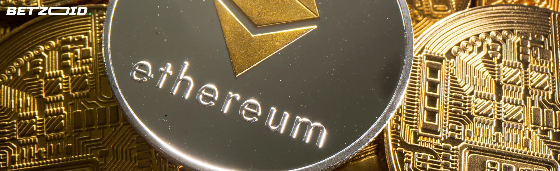 Ethereum cryptocurrency coin.