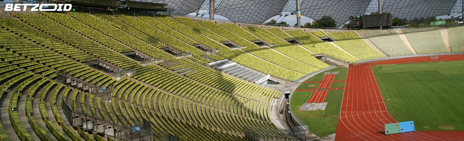 Vivid view of an empty sports stadium, emphasizing the theme of instant withdrawal bookmakers in Canada.