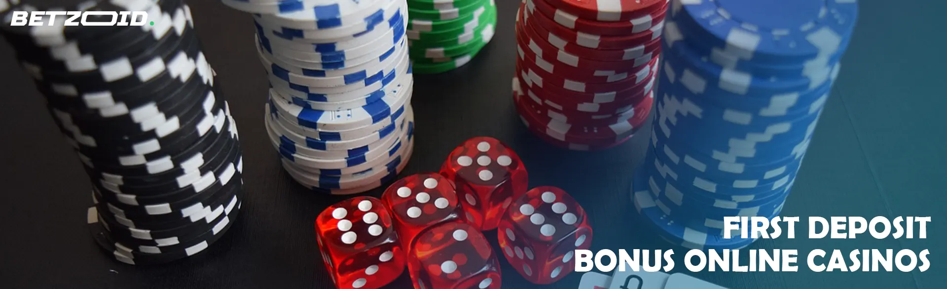 Stacks of chips next to cubes.