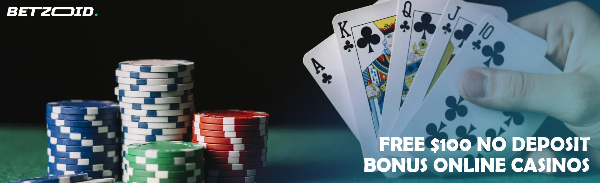 The player holds cards next to stacks of casino chips.