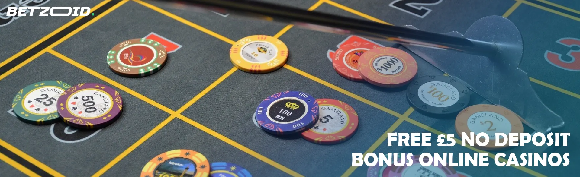 Multicolored chips on the casino table.