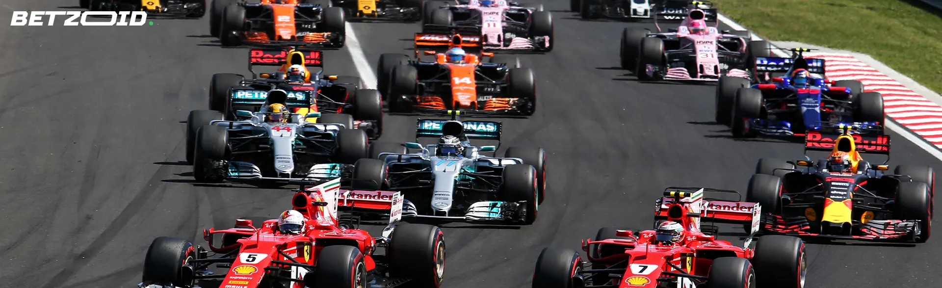 Formula 1 cars during the race.