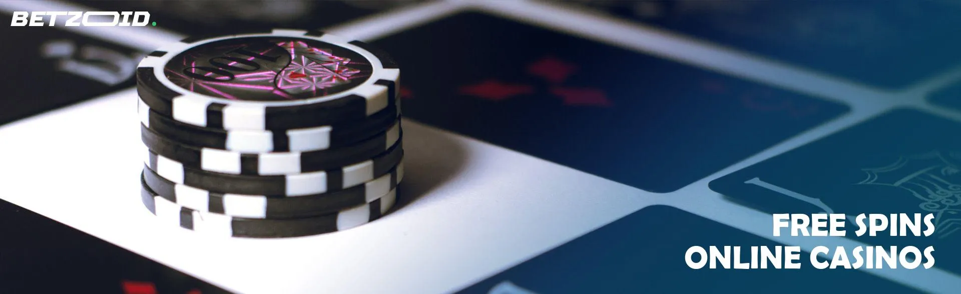 A stack of casino chips next to the cards.