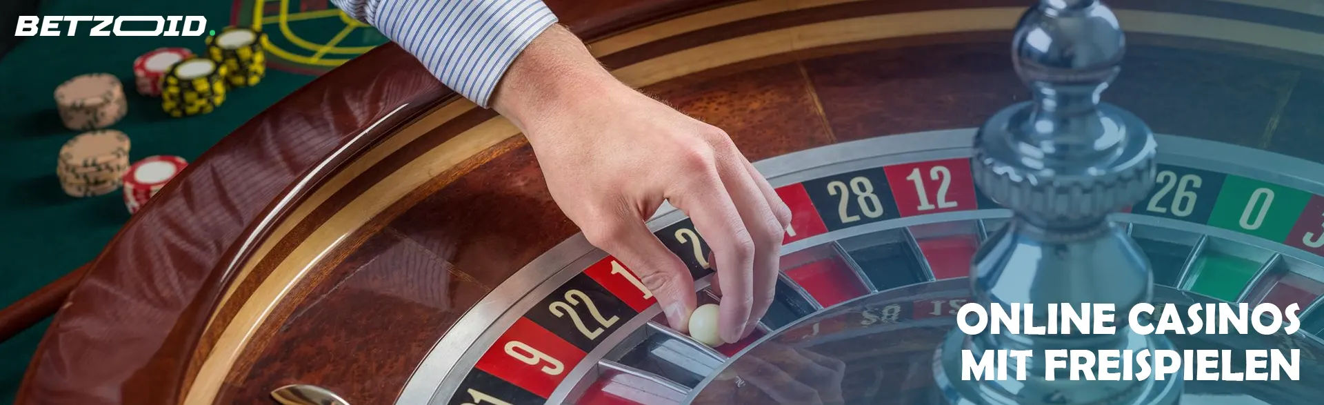 Der Spieler platziert die Kugel auf dem Rouletterad.