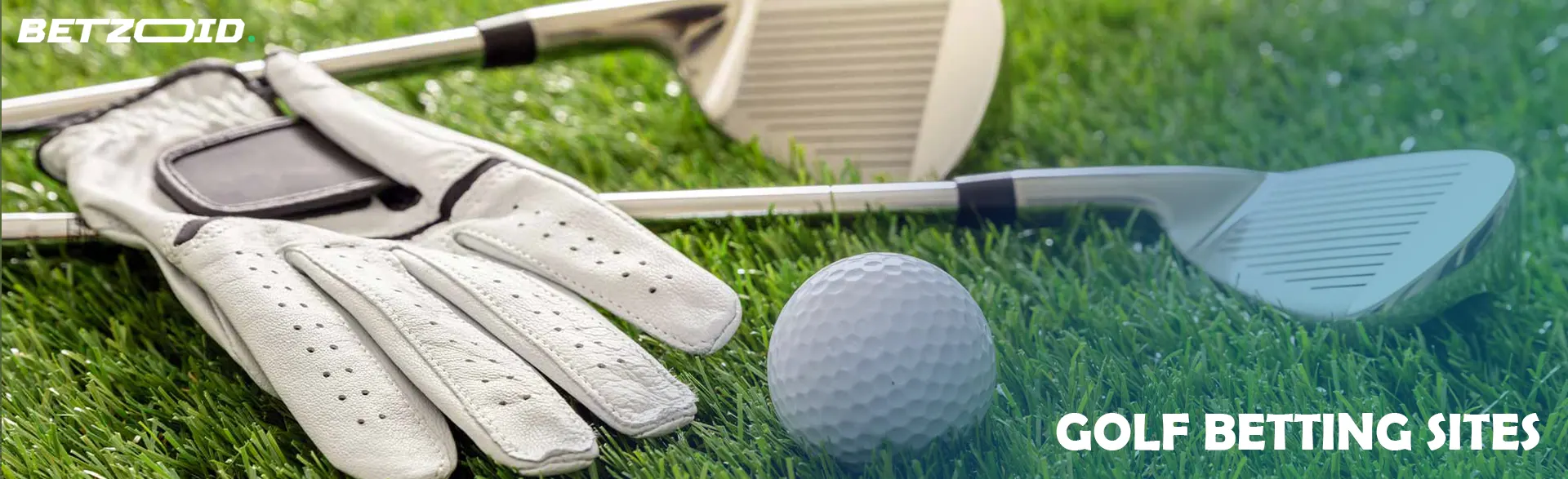 Golf equipment lies on the grass.