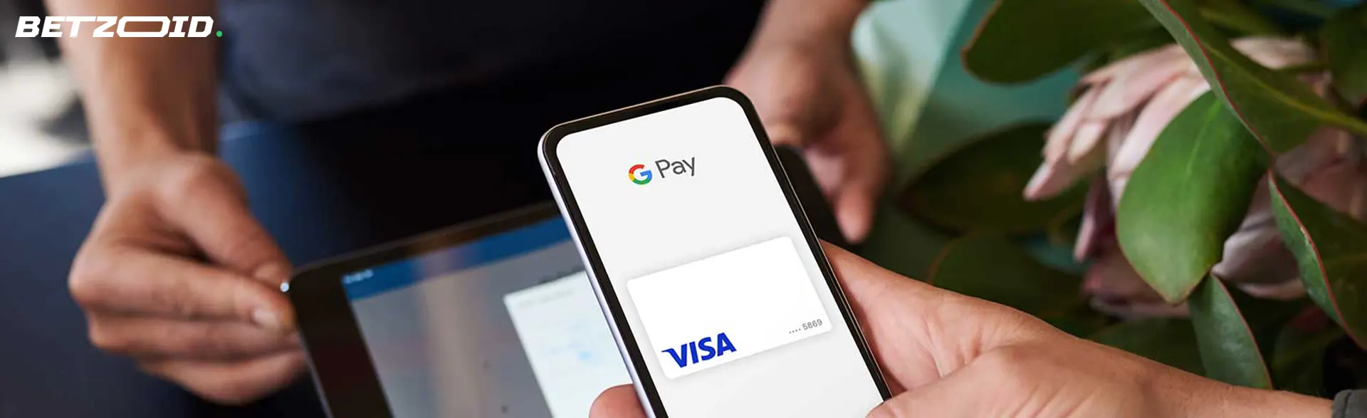 A person is trying to make a payment using Google Pay.