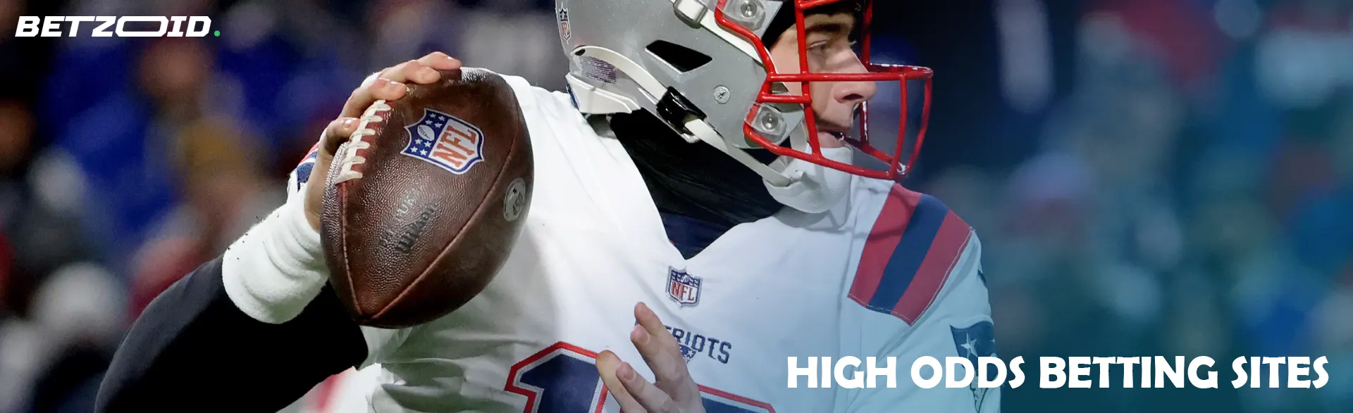 American football player with the ball during the match.