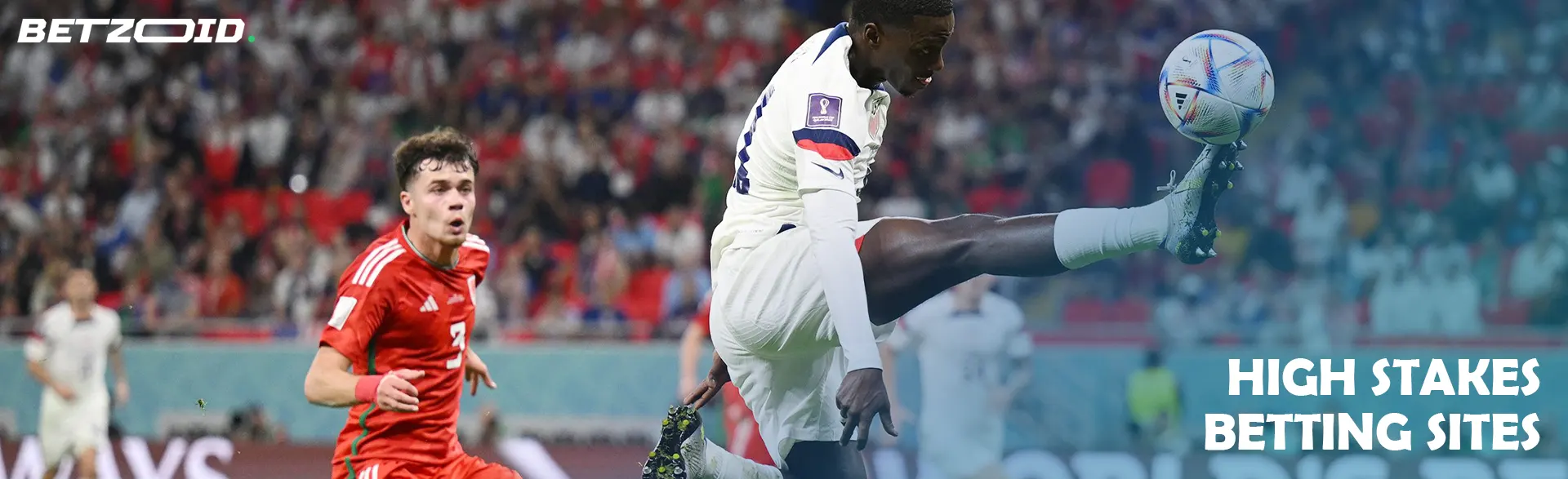 Football player kicks the ball during the game.