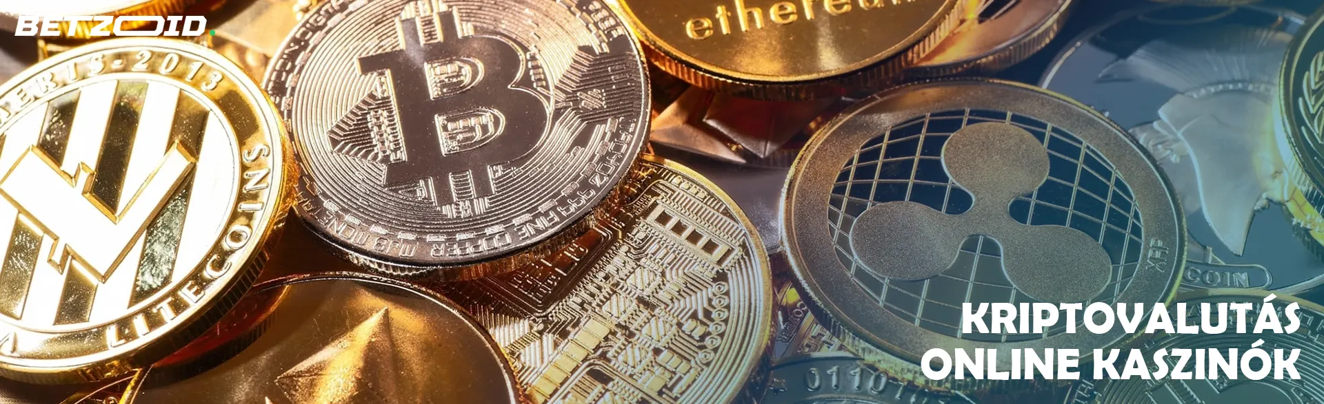 Különböző kriptovaluták érméi.