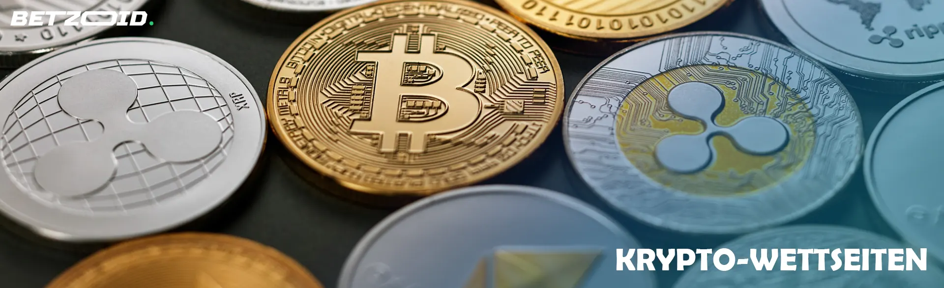 Münzen verschiedener Kryptowährungen.