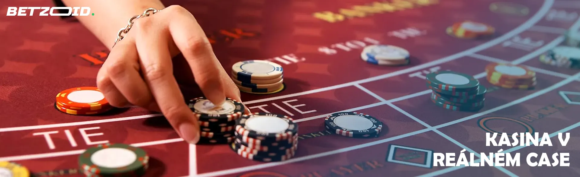 Hráč umístí žetony na stůl kasina.