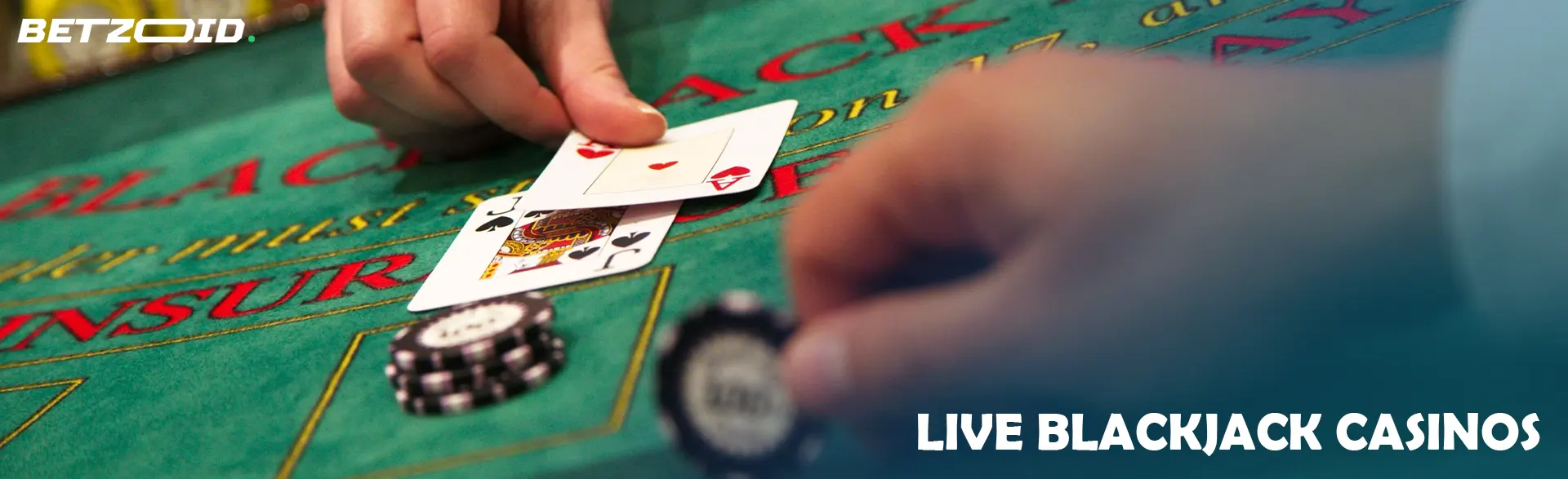 The player places the cards on the blackjack table.