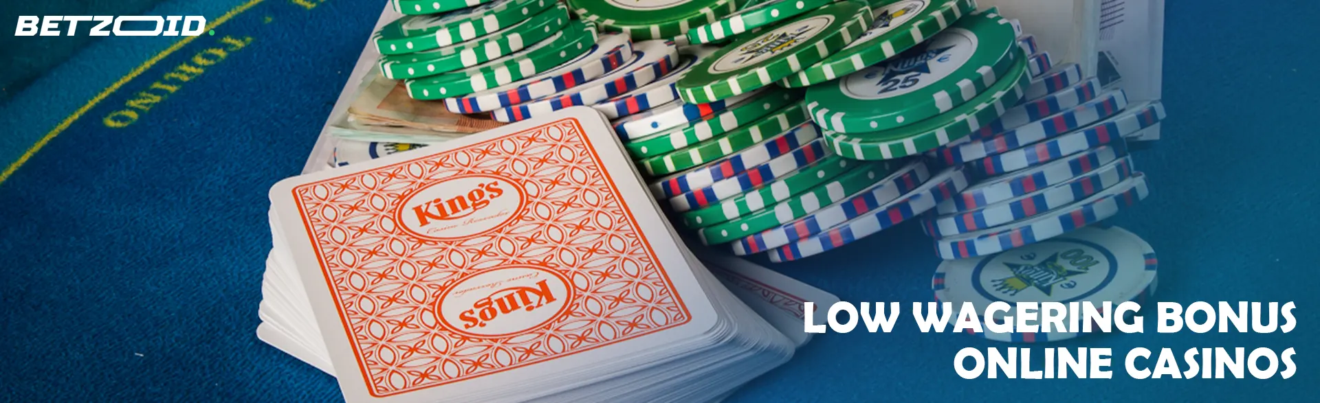 A pile of cards and chips on the casino table.